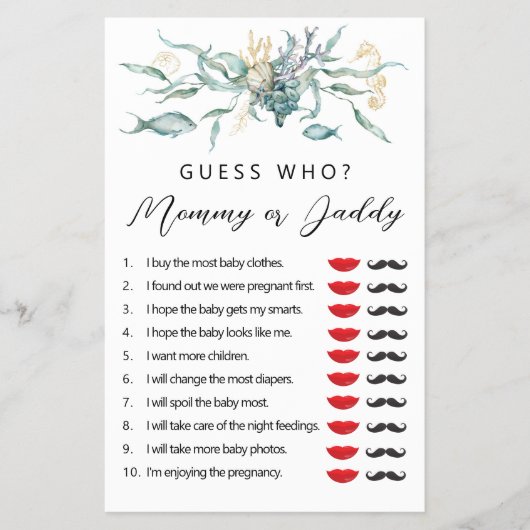 海の下の水色クラゲ推測ゲーム チラシ (正面)