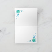 海の下の水色ホエールブルーパーティー サンキューカード (内部)