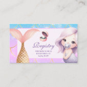 海の下の水色リトルパールベビーレジストリ エンクロージャーカード (正面)