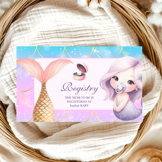 海の下の水色リトルパールベビーレジストリ エンクロージャーカード
