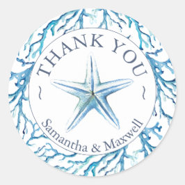 海の下の水色 ラウンドシール