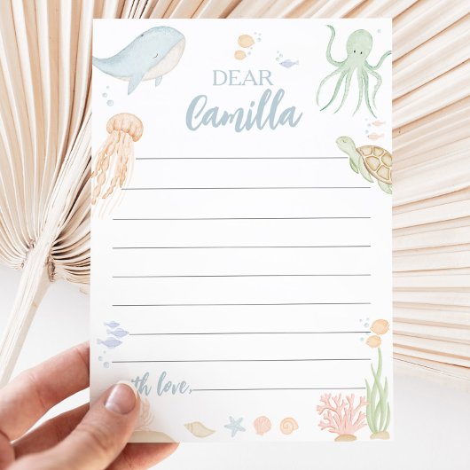 海の下の海の時間カプセルメッセージカード サンキューカード