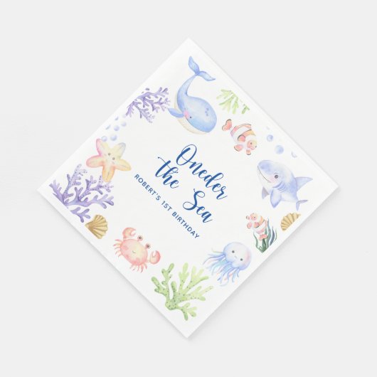 海の下の海の最初の誕生日 スタンダードランチョンナプキン (角)