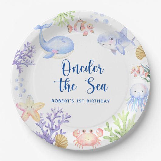 海の下の海の最初の誕生日 ペーパープレート (正面)
