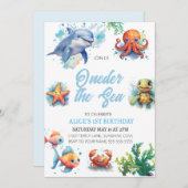 海の下の海の最初の誕生日 招待状 (正面/裏面)