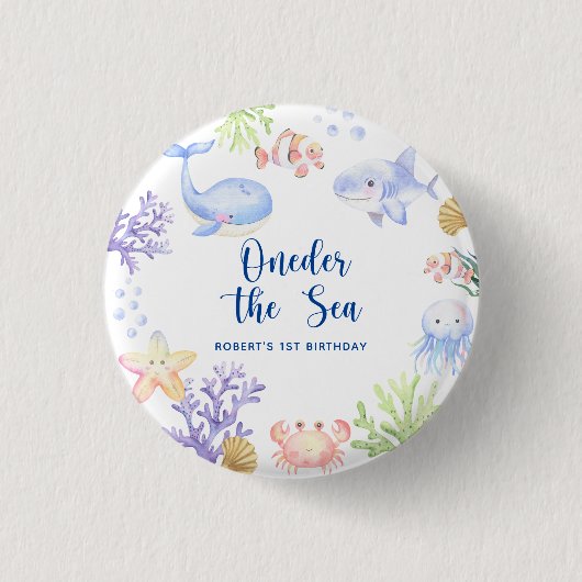 海の下の海の最初の誕生日 缶バッジ (正面)