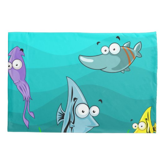 海の下の海の生パーソナライズされた活 枕カバー (裏面)