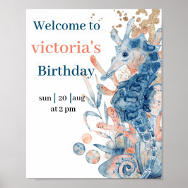 海の下の海の男の赤ちゃんのシェル ポスター