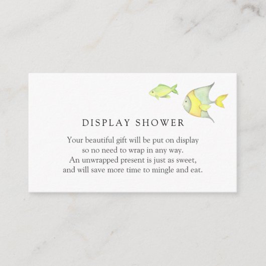 海の下の海ベビーシャワー挿入カード エンクロージャーカード (正面)