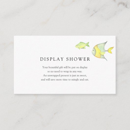 海の下の海ベビーシャワー挿入カード エンクロージャーカード (正面)