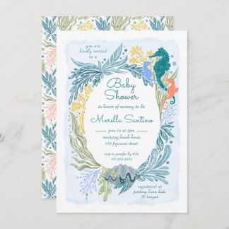 海の下の海波シーホース双生児ボーイガール 招待状