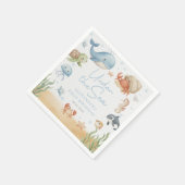 海の下の海洋動物の誕生日ナプキン スタンダードカクテルナプキン (角)
