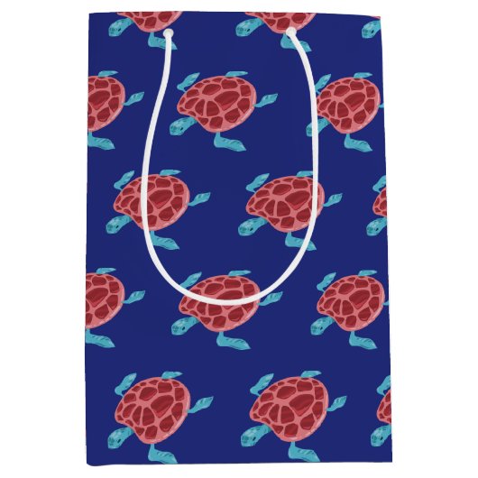 海の下の海海の生き物 ミディアムペーパーバッグ (正面)