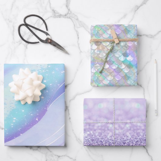 海の下の海砂マーメイドはかりで測ID1144 ラッピングペーパーシート (正面)