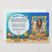 海の下の漫画の動物の子供のサンキューカード サンキューカード (正面)