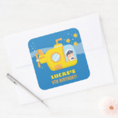 海の下の潜水艦の少年のキャプテンパーティーシール スクエアシール (封筒)