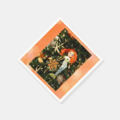 海の下の熱帯マーメイドのクリスマスの休日 スタンダードカクテルナプキン (角)