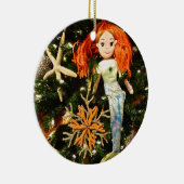 海の下の熱帯マーメイドのクリスマスの休日 セラミックオーナメント (右)