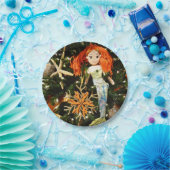 海の下の熱帯マーメイドのクリスマスの休日 ペーパープレート (パーティー)