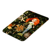 海の下の熱帯マーメイドのクリスマスの休日 マグネット (左側)