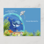 海の下の熱帯魚ベビーベビーシャワー インビテーションポストカード (裏面)