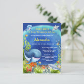 海の下の熱帯魚ベビーベビーシャワー インビテーションポストカード (スタンド正面)