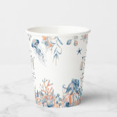 海の下の男の子の水の色のベビーシャワー 紙コップ (左)