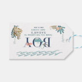 海の下の男の子の赤ちゃんシャワーありがとう ギフトタグ (正面(横))