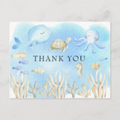 海の下の男の子の赤ちゃんシャワーありがとう ポストカード (正面)