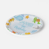 海の下の男の子海の上のワンダーザ海の最初の誕生日 ペーパープレート (アングル)