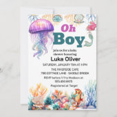 海の下の男の子男の赤ちゃん 招待状 (正面)