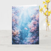 海の下の神秘的なサンゴの聖域 カード (黄色い花)