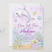 海の下の私たちの人魚の誕生日パーティー 招待状 (正面)