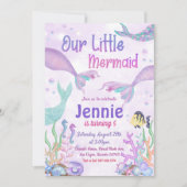 海の下の私たちの人魚の誕生日パーティー 招待状 (正面)