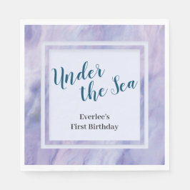 海の下の紫の大理石 スタンダードランチョンナプキン