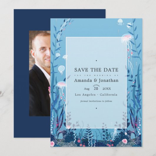 海の下の航海式ウェディングフォト  Save The Dat セーブザデート (正面/裏面)