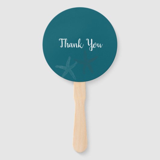 海の下の色のトレンド海をテーマにした赤ちゃんシャワー ハンドファン (裏面)