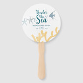 海の下の色のトレンド海をテーマにした赤ちゃんシャワー ハンドファン (正面)