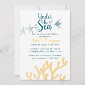 海の下の色のトレンド海をテーマにした赤ちゃんシャワー 招待状 (正面)