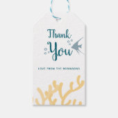 海の下の色のトレンド赤ちゃんシャワーありがとう ギフトタグ (正面)