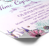 海の下の茶色の人魚の誕生日時間カプセル ポスター (角)