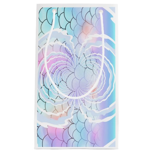 海の下の虹の模様 スモールペーパーバッグ (正面)