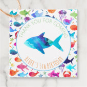 海の下の虹の水色ありがとう フェイバータグ (正面)