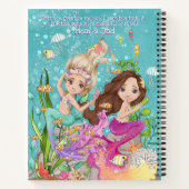 海の下の親友 イルカとマーメイドのカリグラフィー ノートブック (裏面)