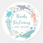 海の下の誕生日ありがとう ラウンドシール (正面)