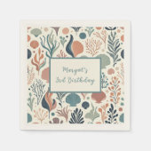 海の下の誕生日の海ウィスパーパターン スタンダードカクテルナプキン (正面)