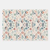 海の下の誕生日の海ウィスパーパターン ラッピングペーパーシート (正面)