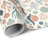 海の下の誕生日の海ウィスパーパターン ラッピングペーパー (ロールコーナー)