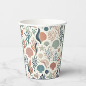 海の下の誕生日の海ウィスパーパターン 紙コップ (正面)