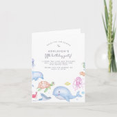 海の下の誕生日パーティー感謝祭 サンキューカード (正面)